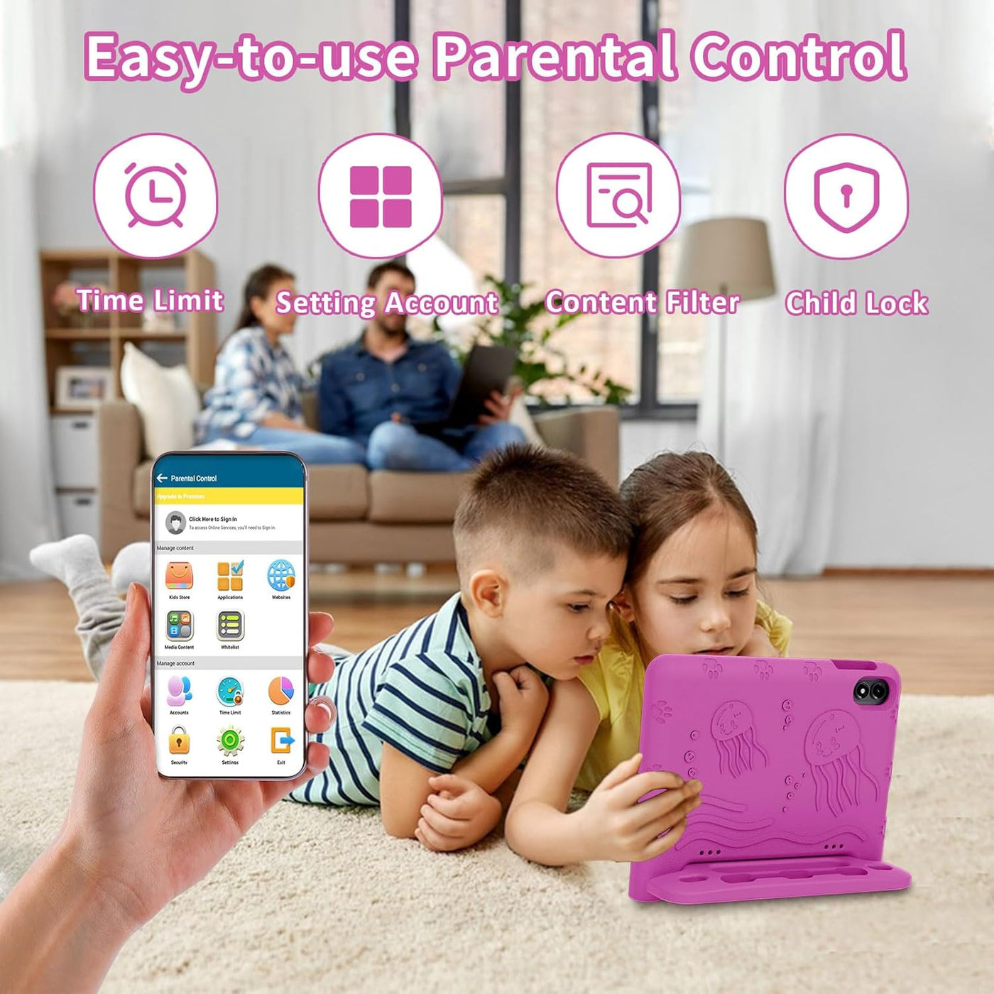 WXUNJA Tablet Android 15 Kids 2025, tabletas actualizadas de 10.1 p...