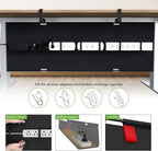 KEEGH Bandeja de Gestión de Cables Extra Grande de 48" para Debajo del Escritorio - Gestión de Cables Debajo del Escritorio - Montaje de Abrazadera/Tornillo - Soporta Hasta 70 lbs - Gestión de Cables