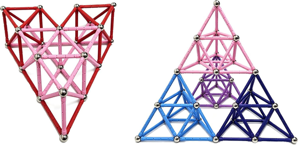Juego de 155 bloques de construcción magnéticos, varillas magnéticas de 2.3 pulgadas y bolas no magnéticas, juguete de construcción STEM 3D para niños adultos, cumpleaños educativo de padres e