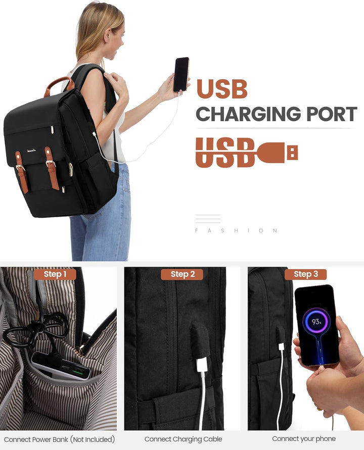 LOVEVOOK Mochila para computadora portátil para mujer, mochila de v...