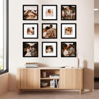 Juego de 9 portarretratos de 12 x 12 pulgadas, para fotos de 8 x 8 pulgadas con paspartú o de 12 x 12 pulgadas sin paspartú, marcos de fotos cuadrados para galería de collage múltiple para pared o mesa, color negro
