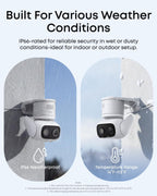 eufy Security Cámara interior/exterior C31 (paquete de 2), IP66, Blanco