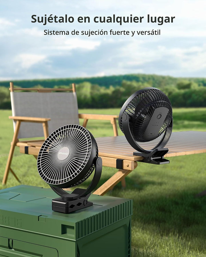 Koonie Ventilador con clip de 8 pulgadas, batería recargable de 100...