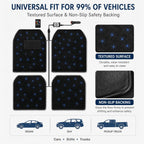 Alfombrillas LED para automóvil con control de aplicación, 100 modos de luz RGB, luces interiores de luz de estrellas de ajuste universal, impermeables, lavables, accesorios de automóvil para un