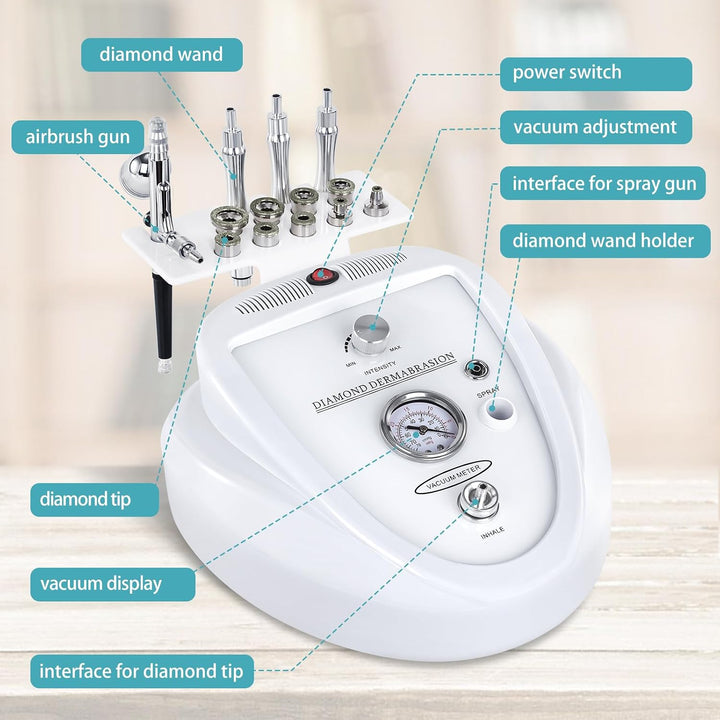 Máquina de microdermoabrasión con diamante 2 en 1, Yofuly con poten...