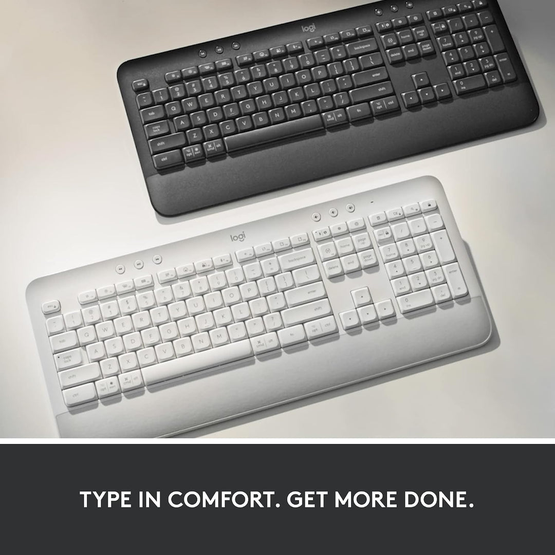 Logitech Signature K650 Comfort - Teclado inalámbrico de tamaño com...