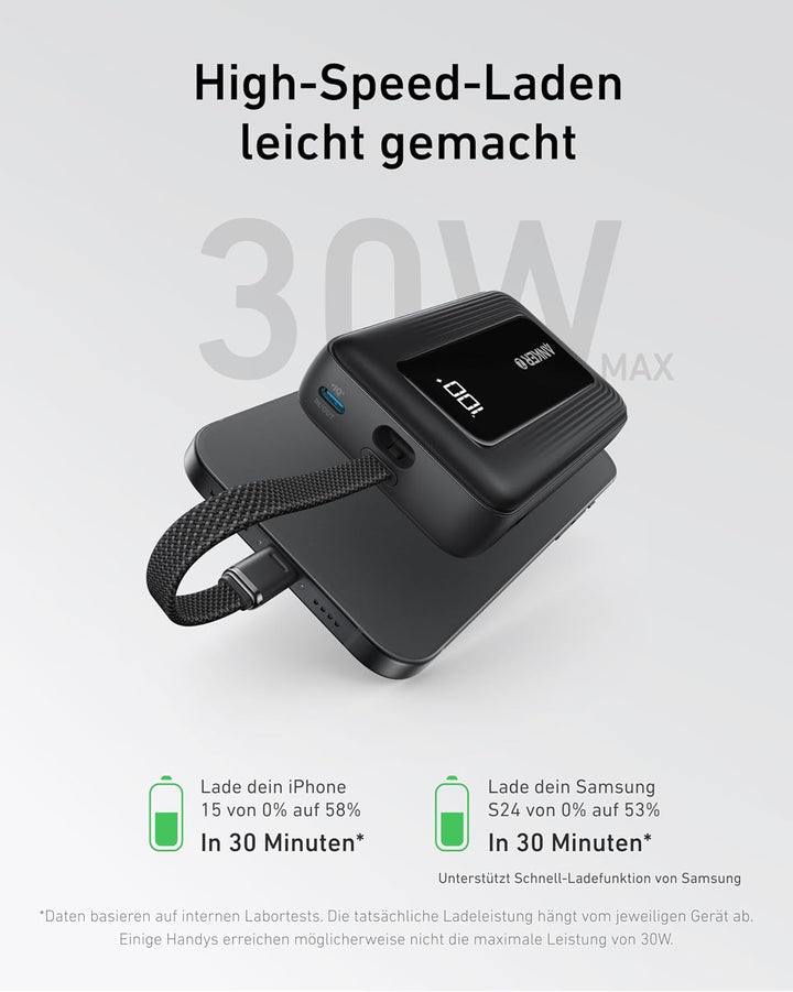 Anker Banco de energía de 30 W y 45 W y 20,000 mAh con cable USB-C...