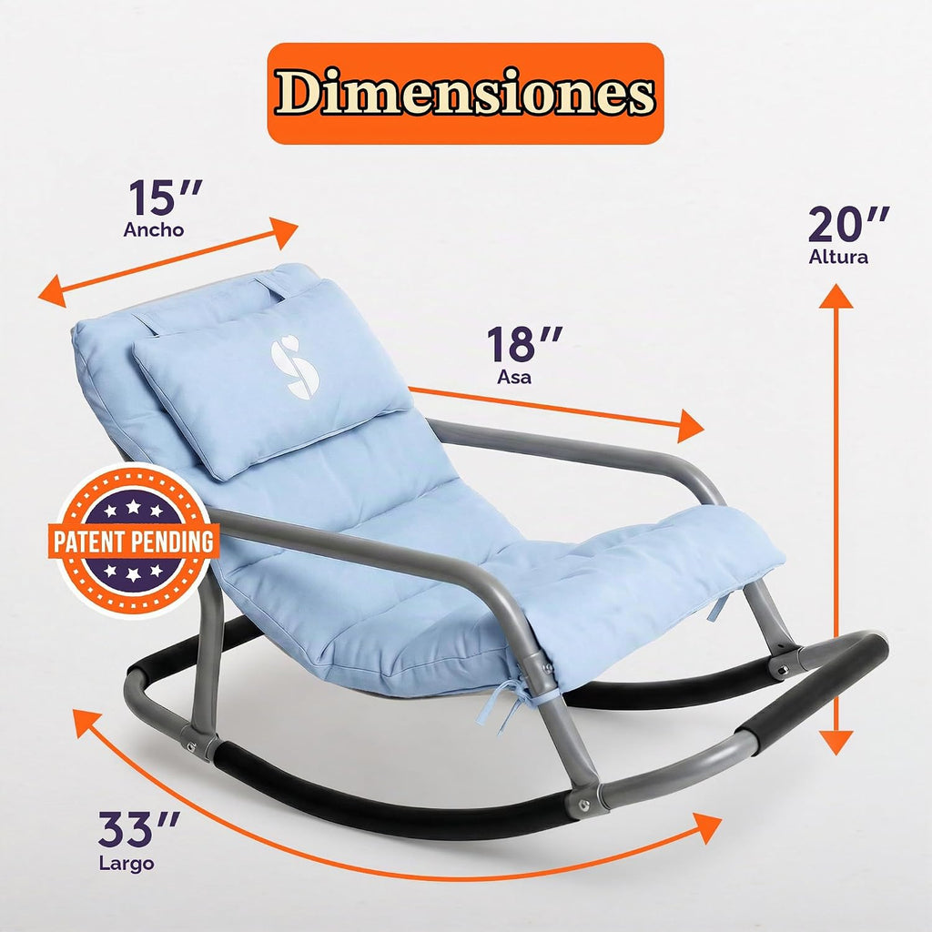 Special Supplies Mecedora sensorial para niños, cómoda mecedora para niños, silla de suelo versátil con tela suave y estabilidad para sala de juegos, dormitorio o guardería (a partir de 3 años) (azul)