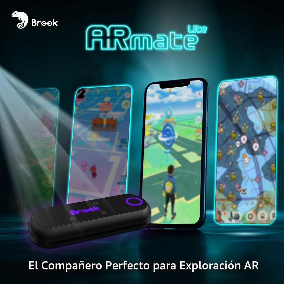 Brook AR Mate Lite - Atrapasador automático para Pokémon GO, mini dispositivo Bluetooth de captura automática y giro automático, andador GPS inteligente para juegos AR, accesorio portátil de captura