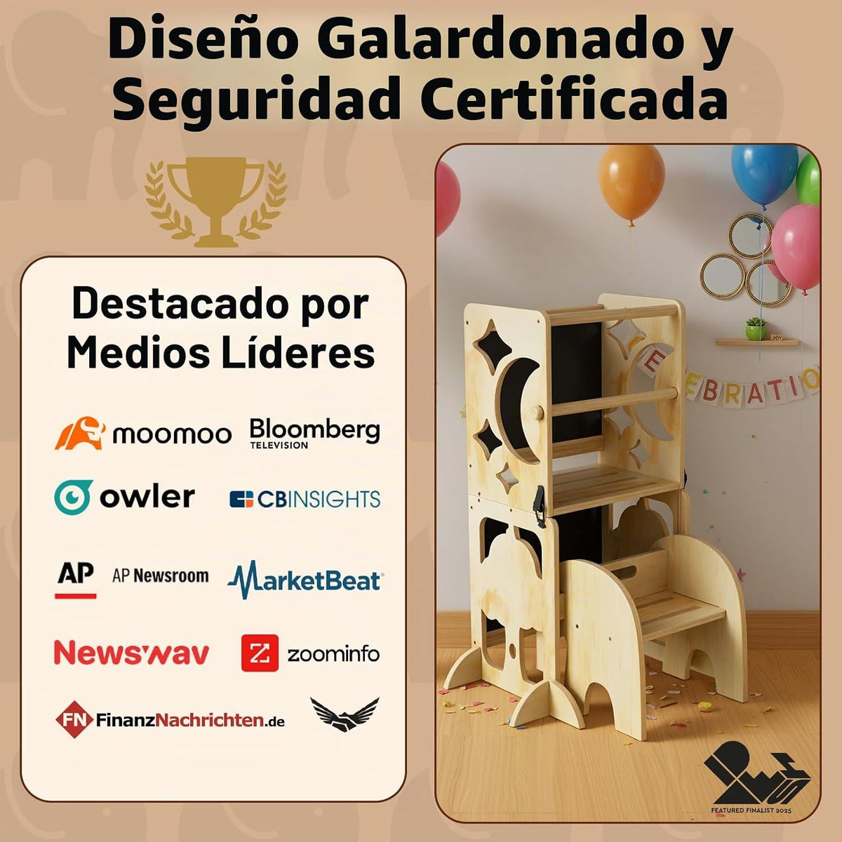 COSYLAND Taburete de cocina 4 en 1 para niños pequeños