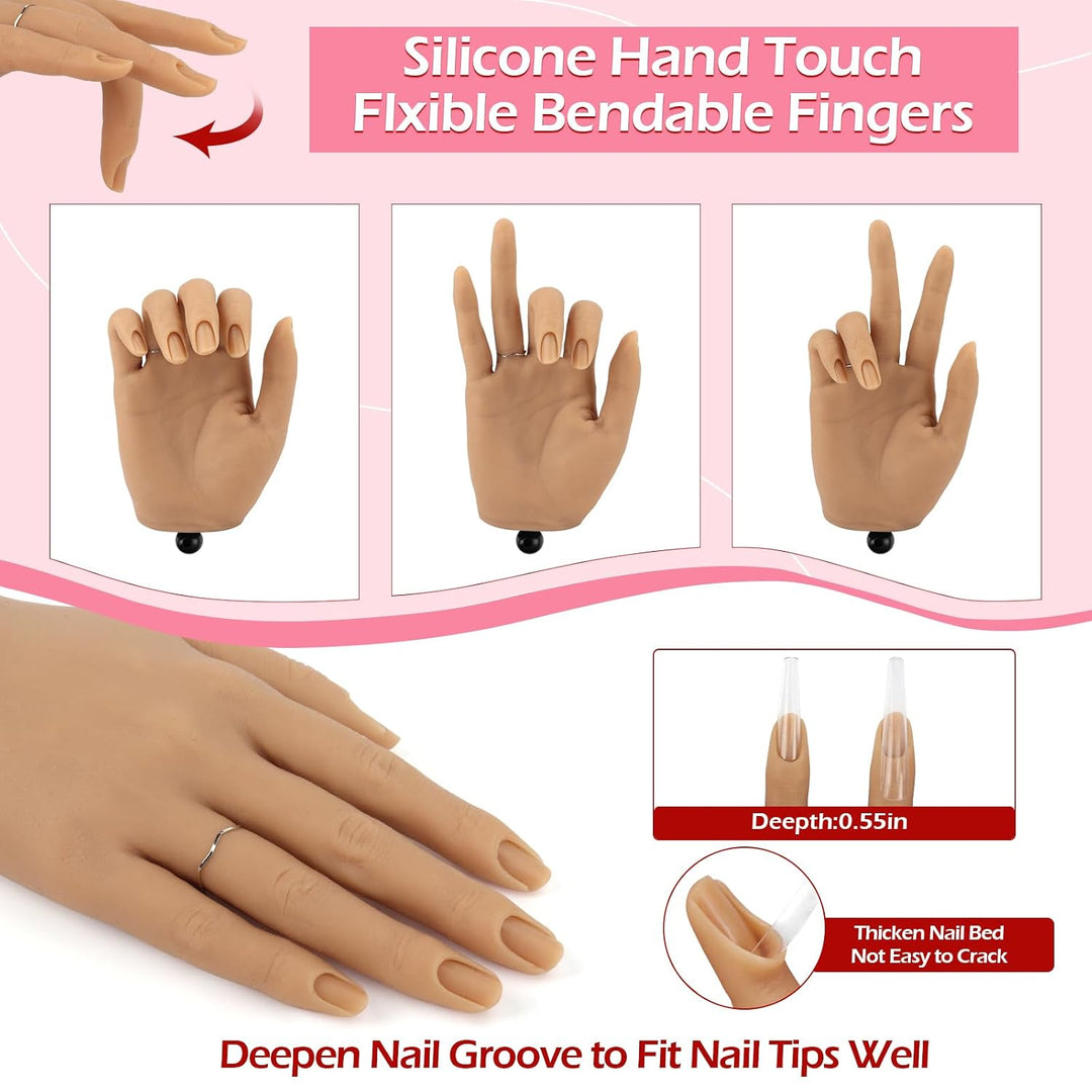 LIONVISON Mano de práctica para uñas acrílicas: mano de entrenamien...