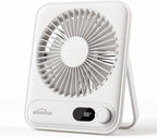WHATOOK Ventilador personal de escritorio pequeño: 5000 mAh 25 hora...