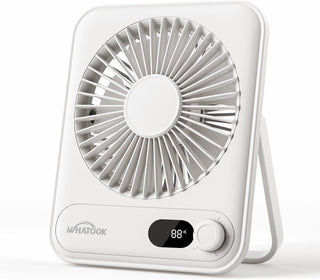 WHATOOK Ventilador personal de escritorio pequeño: 5000 mAh 25 hora...