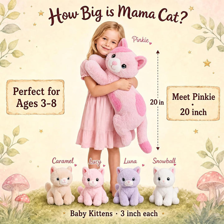 gnomantic 5 Piezas de Animales de Peluche de Gato con Bebés Dentro...