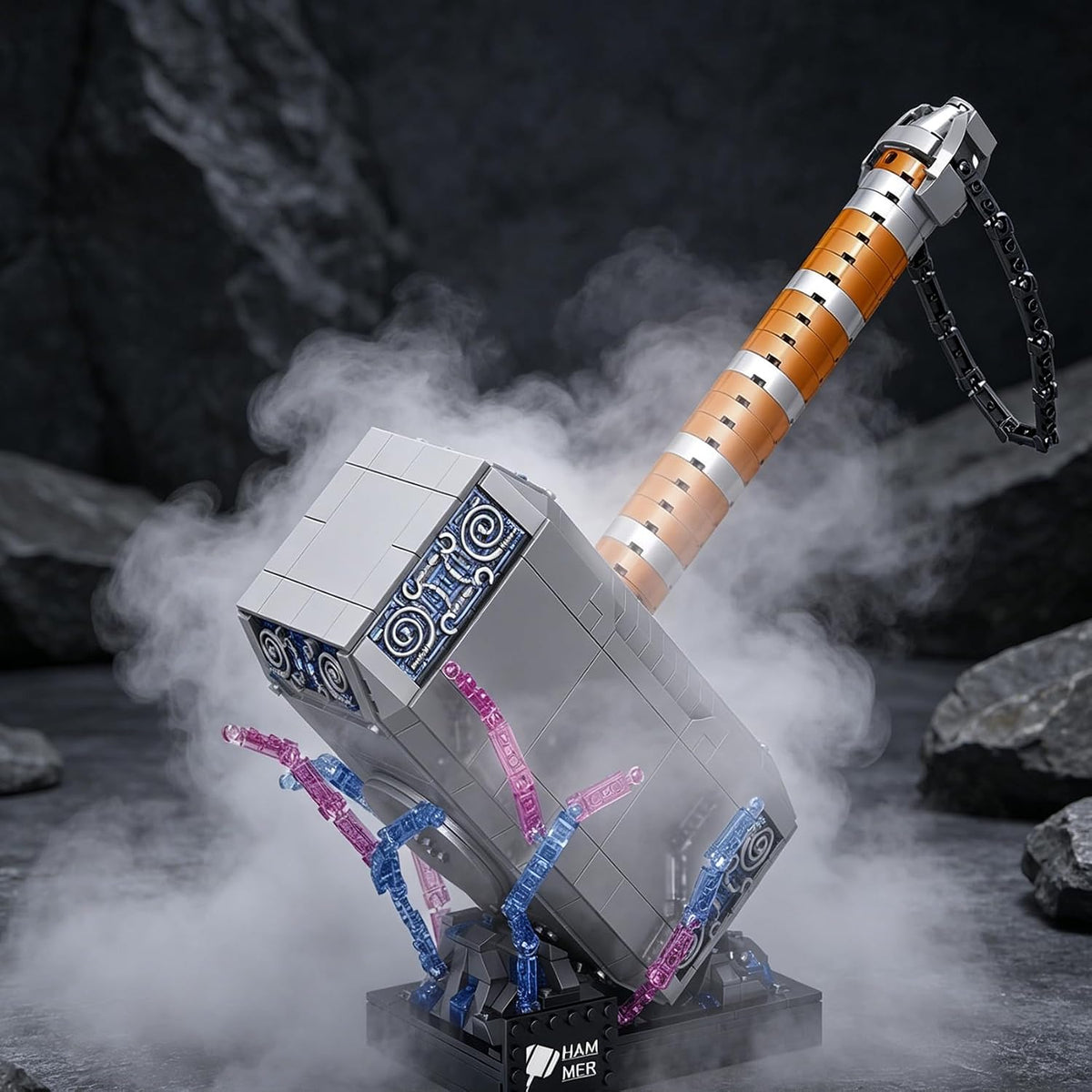 Juego de 975 piezas de bloques de construcción de martillo de batalla de Thor, juego de construcción creativo de superhéroe, el mejor regalo para más de 14 niños, niñas o adultos