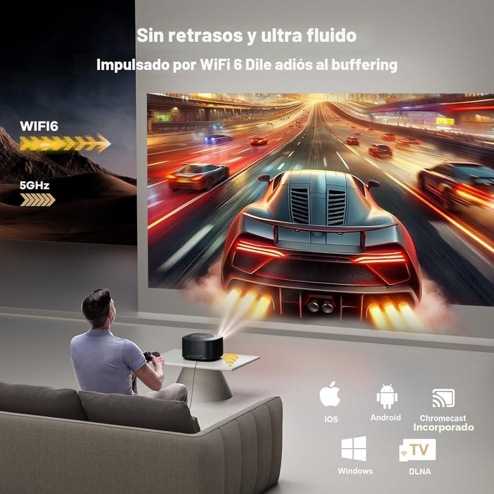 Projector-4K with WiFi and Bluetooth:[60W Dolby Audio\/AI Auto Focu...