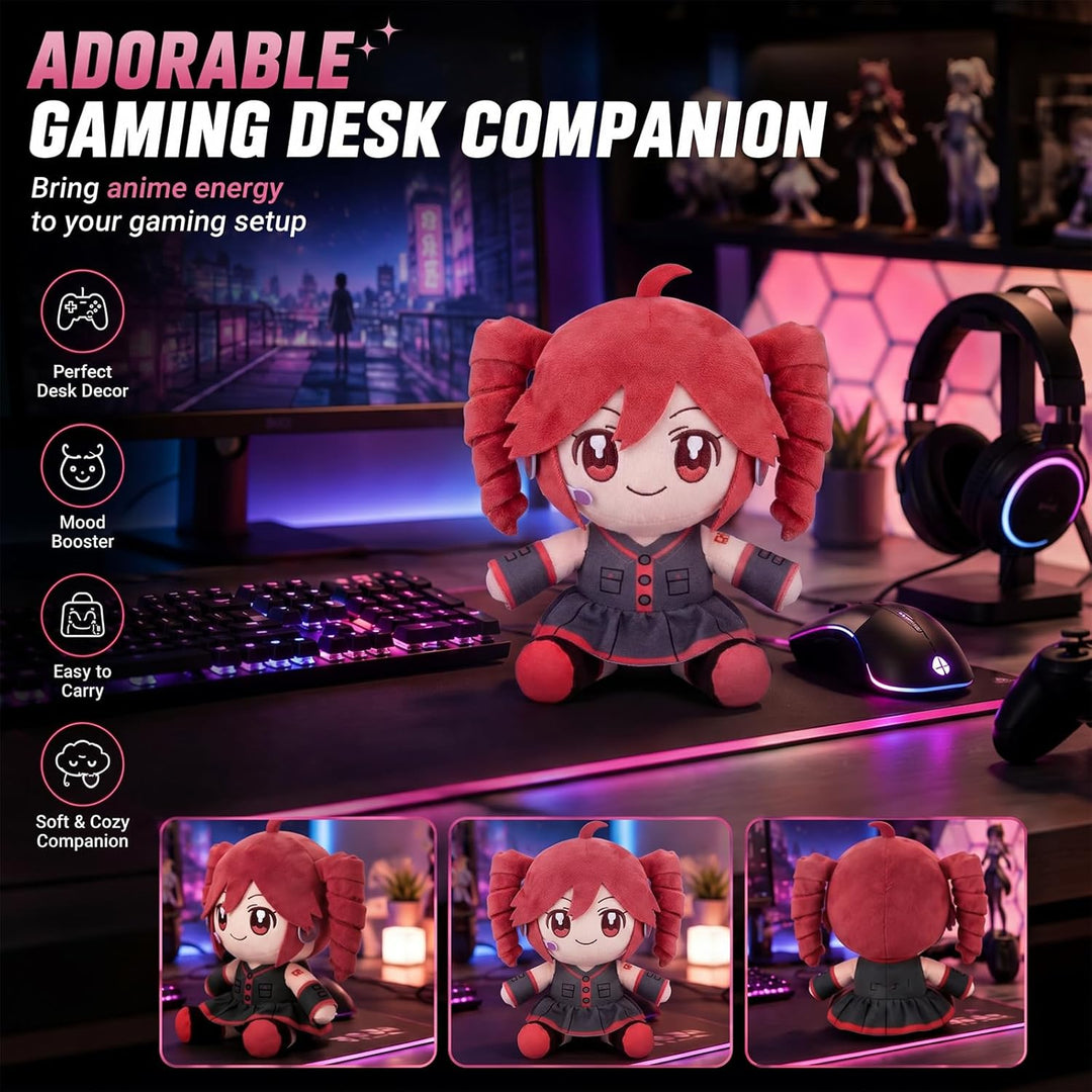 Peluche coleccionable de Pink Drill Twin Tail Girl de 8.7 in, lindo...