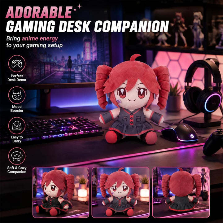 Peluche coleccionable de Pink Drill Twin Tail Girl de 8.7 in, lindo...