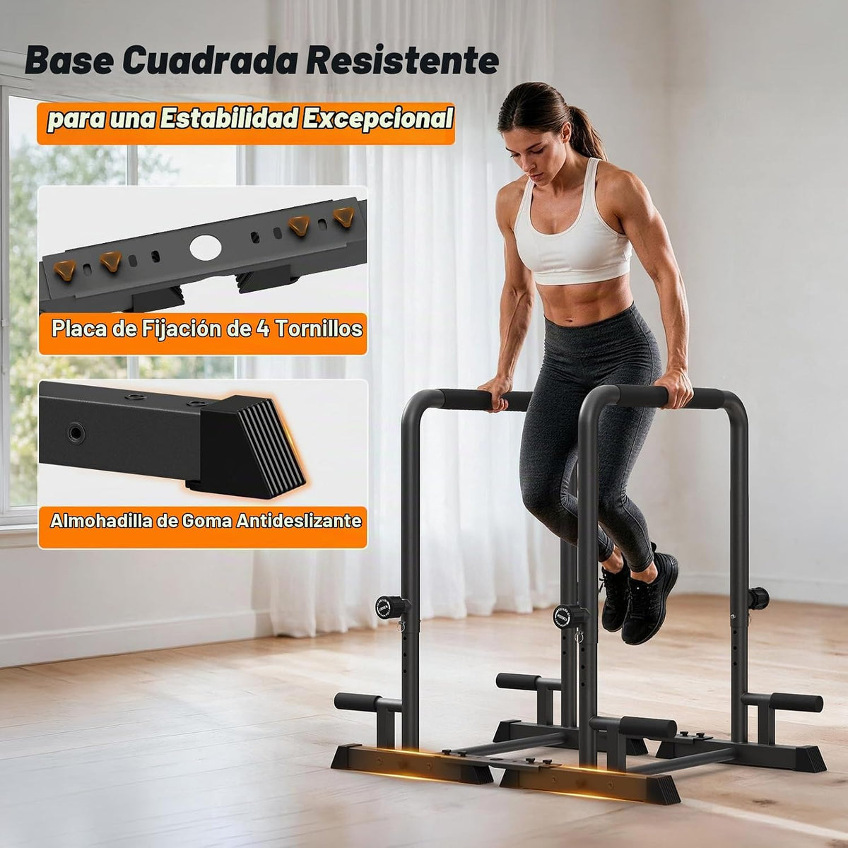 Barra de inmersión resistente para gimnasio en casa, barras paralelas de