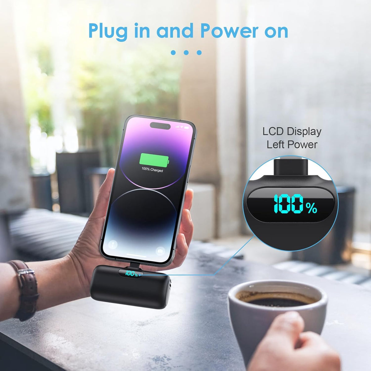 Cargador portátil pequeño para iPhone de 5000 mAh, cargador de bate...