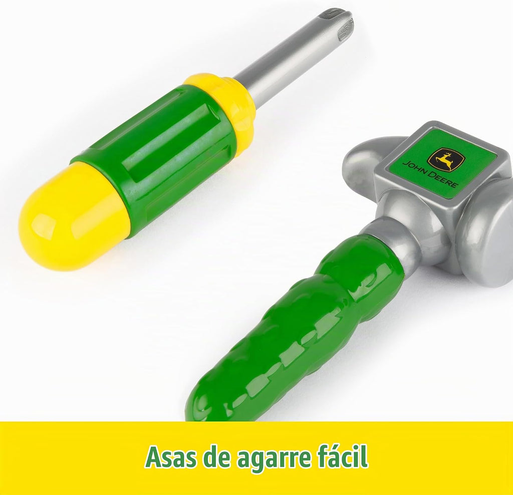 John Deere Deluxe - Cinturón de herramientas parlante de lujo - Juego de 7 piezas de herramientas para niños - Juguetes de construcción interactivos - Juego de herramientas interactivas para niños