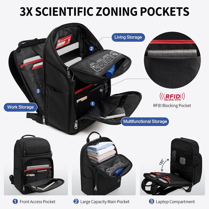 OIWAS Mochila con compartimento para laptop, mochila para laptop de...