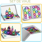 Juego de 42 mini azulejos magnéticos de viaje con caja de