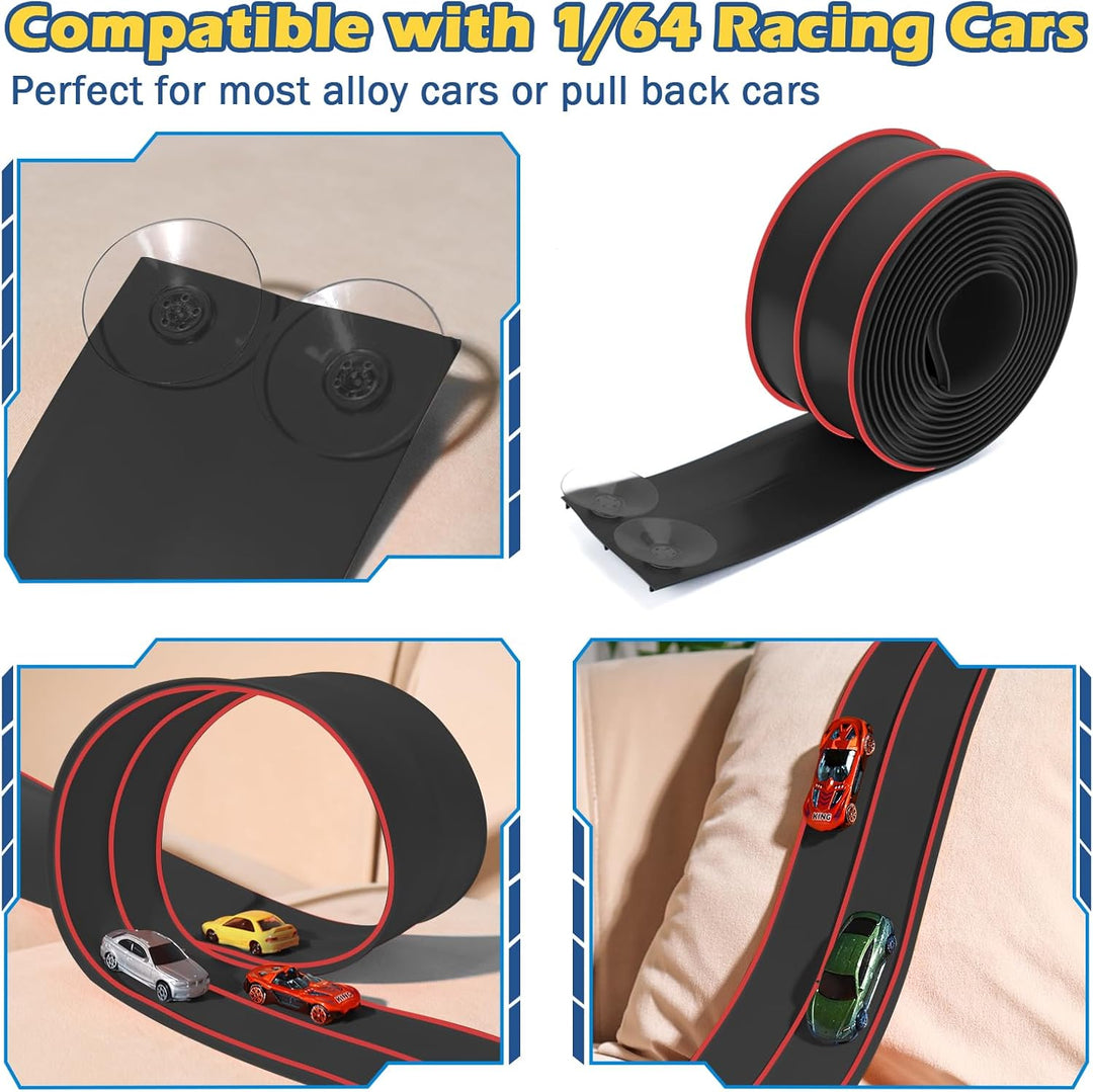Pista de carreras flexible para niños, pista de carreras flexible d...
