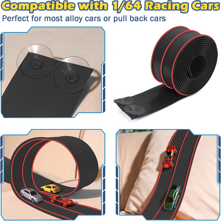 Pista de carreras flexible para niños, pista de carreras flexible d...
