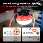 Cadena de luz LED de trabajo de 100 pies y 100 W, 18/2 SJTW