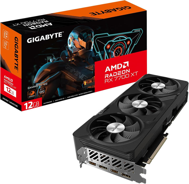 GIGABYTE Tarjeta gráfica Radeon RX 7700 XT Gaming OC 12G, 3 ventila...