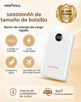 WeeFancy Cargador Portátil Pequeño de 10000mAh, Mini Banco de Energ...