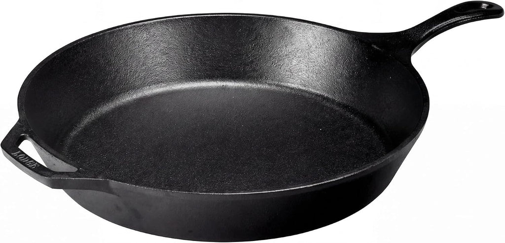 Lodge - Sartén de hierro fundido pre-sazonado, mango de fácil agarre, 15 pulgadas