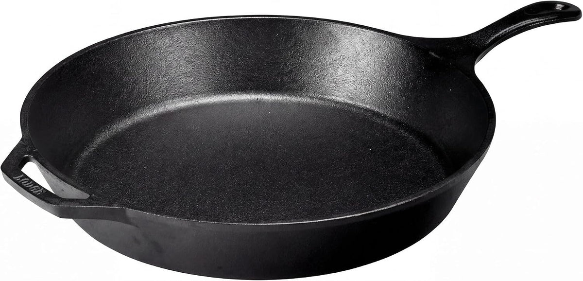 Lodge - Sartén de hierro fundido pre-sazonado, mango de fácil agarre, 15 pulgadas