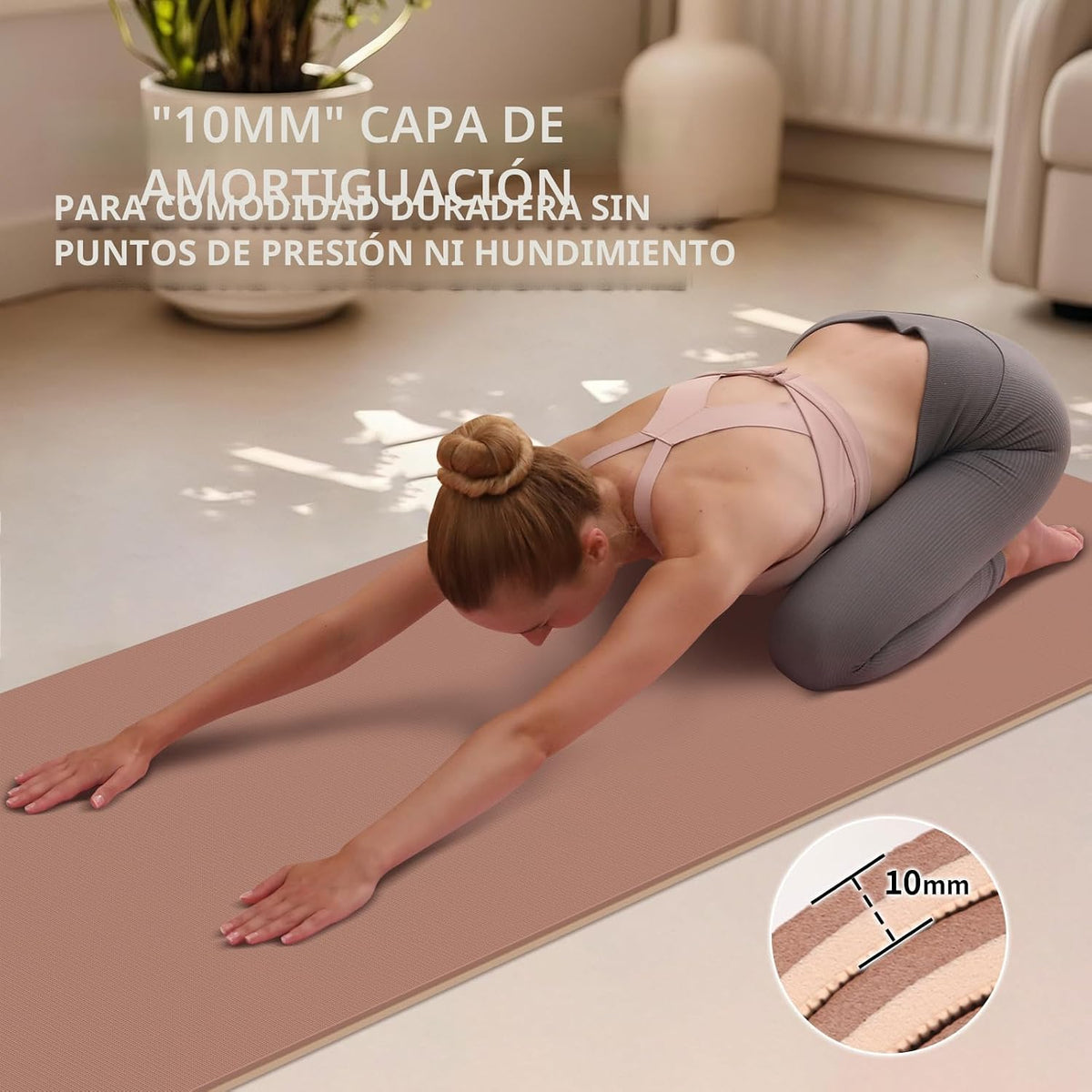 PAIDU POE Yoga Mat （10mm）Extra Thick Fitness Mat 72"x24" con Carry Strap
