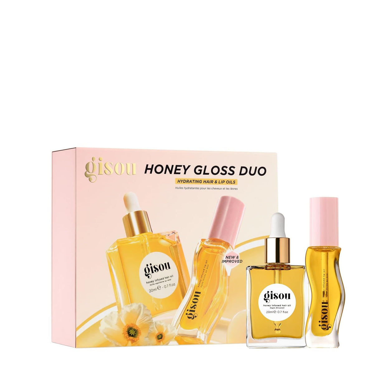 Gisou Honey Gloss Duo - Aceite para el cabello y aceite de labios c...