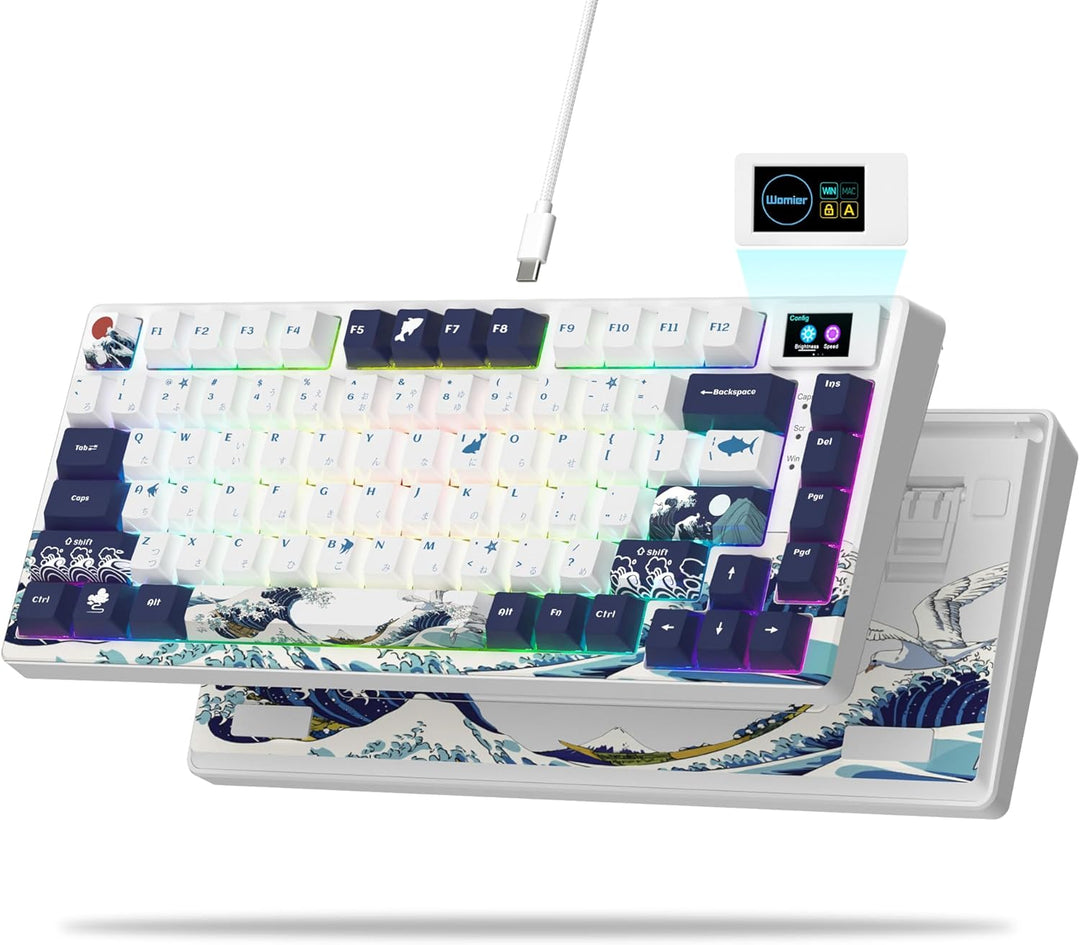 Womier S-K80 Teclado 75% con pantalla multimedia a color, teclado m...
