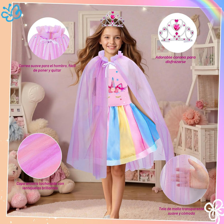 Meland Vestido de princesa - Ropa de vestir para niñas con juguetes...