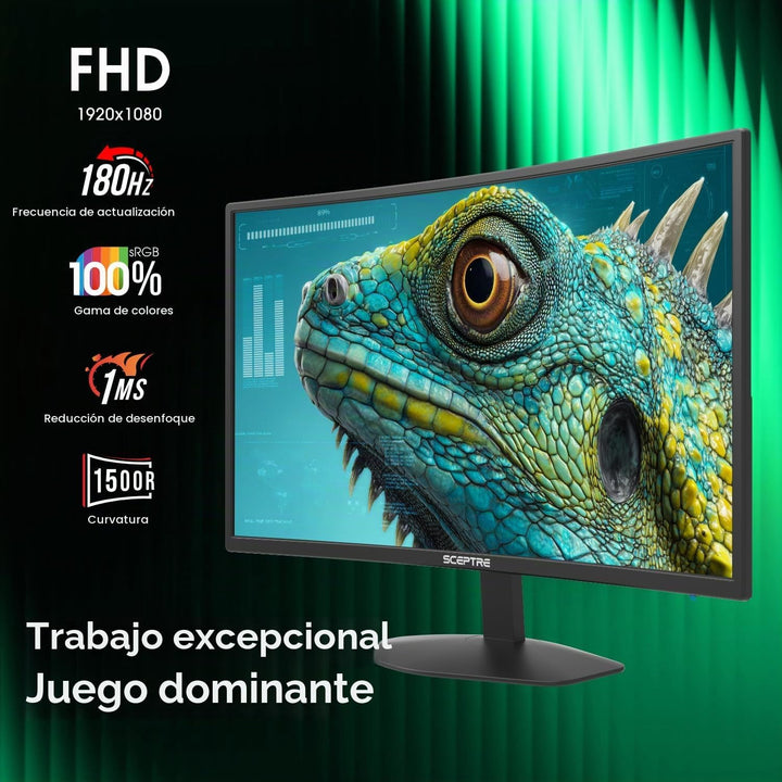 Sceptre - Monitor curvo para juegos Prime de 27 pulgadas DisplayPor...
