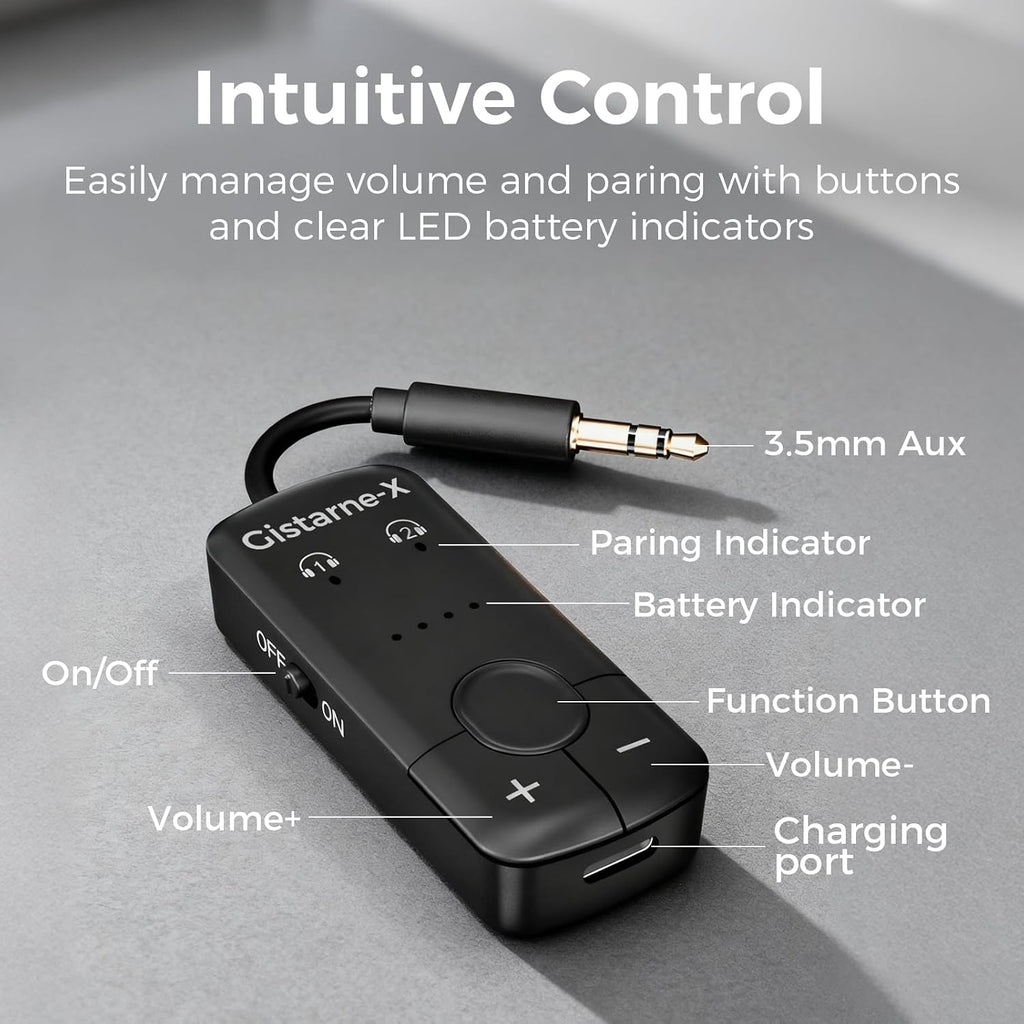 Adaptador Bluetooth de avión para 2 Airpods o auriculares