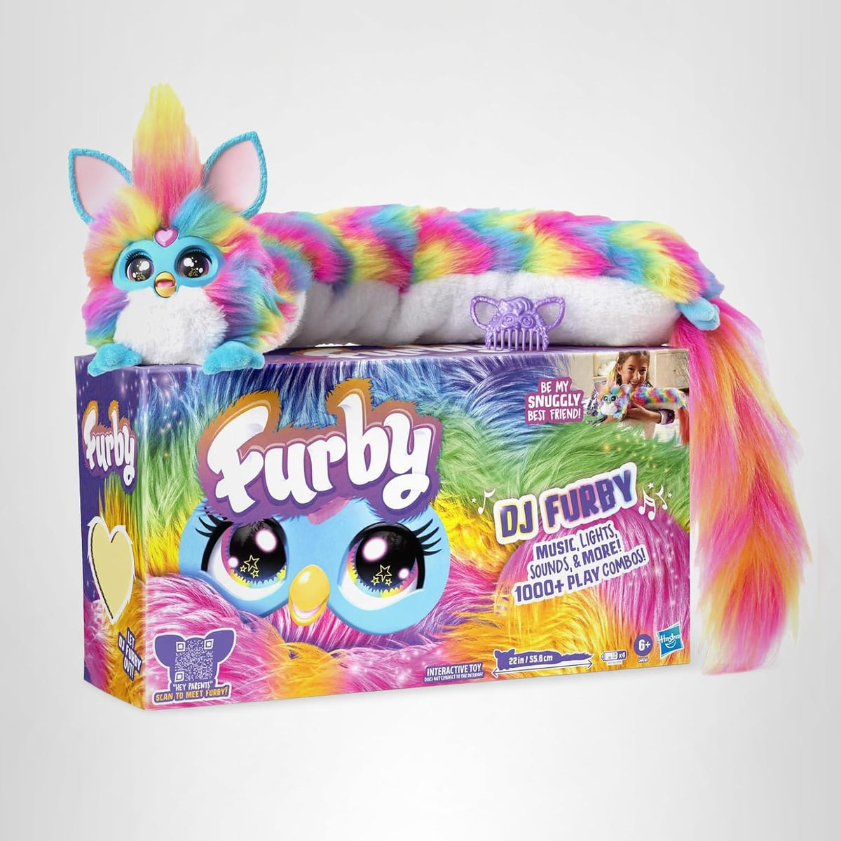 FURBY Juguete Interactivo DJ, Peluche Electrónico Súper Suave Arcoí...