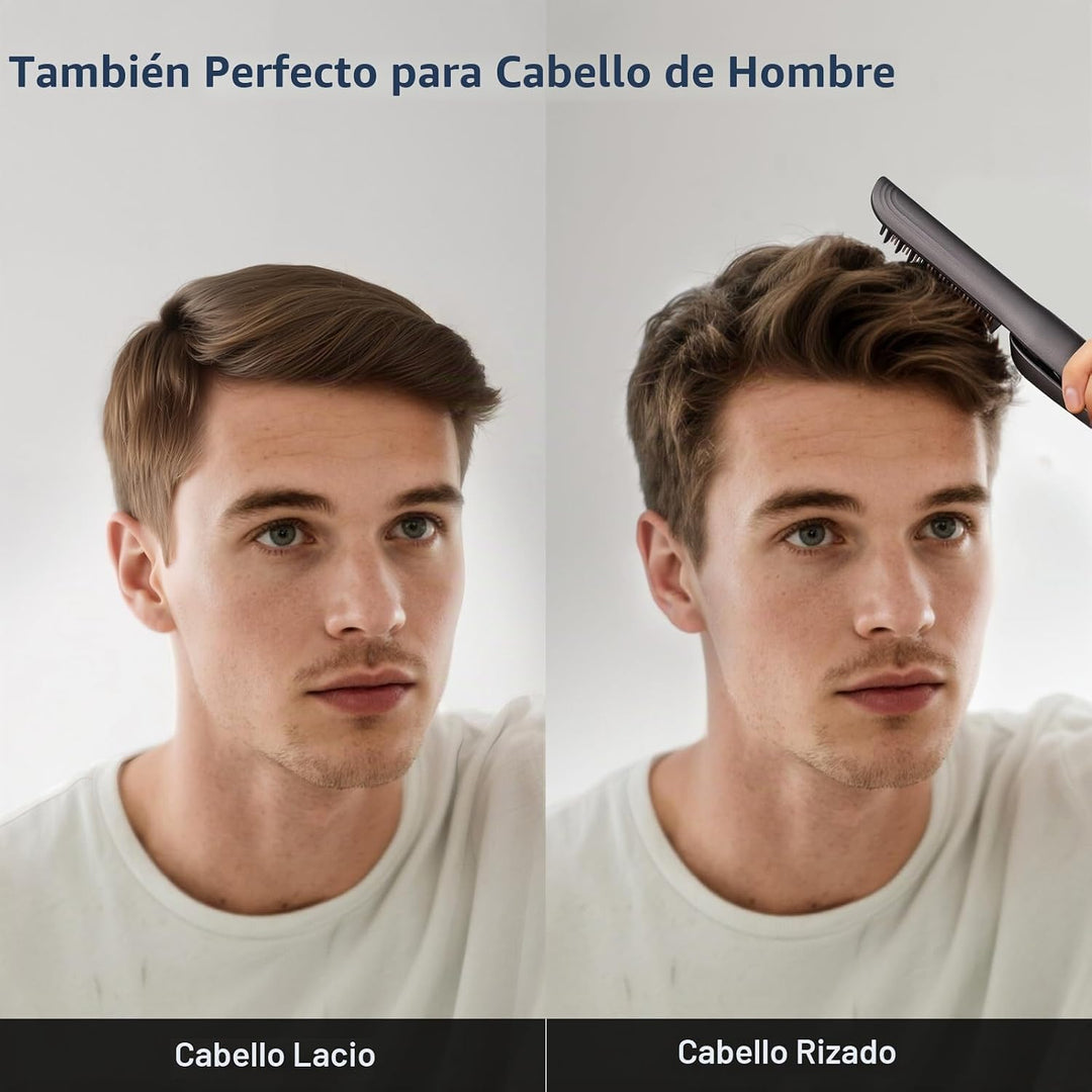 Yiiho Cepillo alisador de cabello, cepillo alisador con púa de secc...