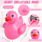 Hungdao Pato inflable gigante de 5 pies, enorme pato de goma, flotador inflable de piscina para adultos, verano, playa, piscina, decoración de fiesta