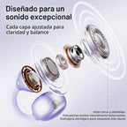 2026 Gran regalo con clip en auriculares con diseño de corazón y aretes de mariposa desmontables, auriculares inalámbricos Bluetooth 6.0 para mujer, IPX6 impermeable, tiempo de reproducción de