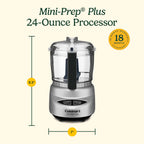Cuisinart Mini-Prep Plus - Procesador de alimentos, mini procesador de alimentos de 3 tazas para picar hierbas, verduras y queso duro, tazón de trabajo de 3 tazas, hoja reversible de acero inoxidable