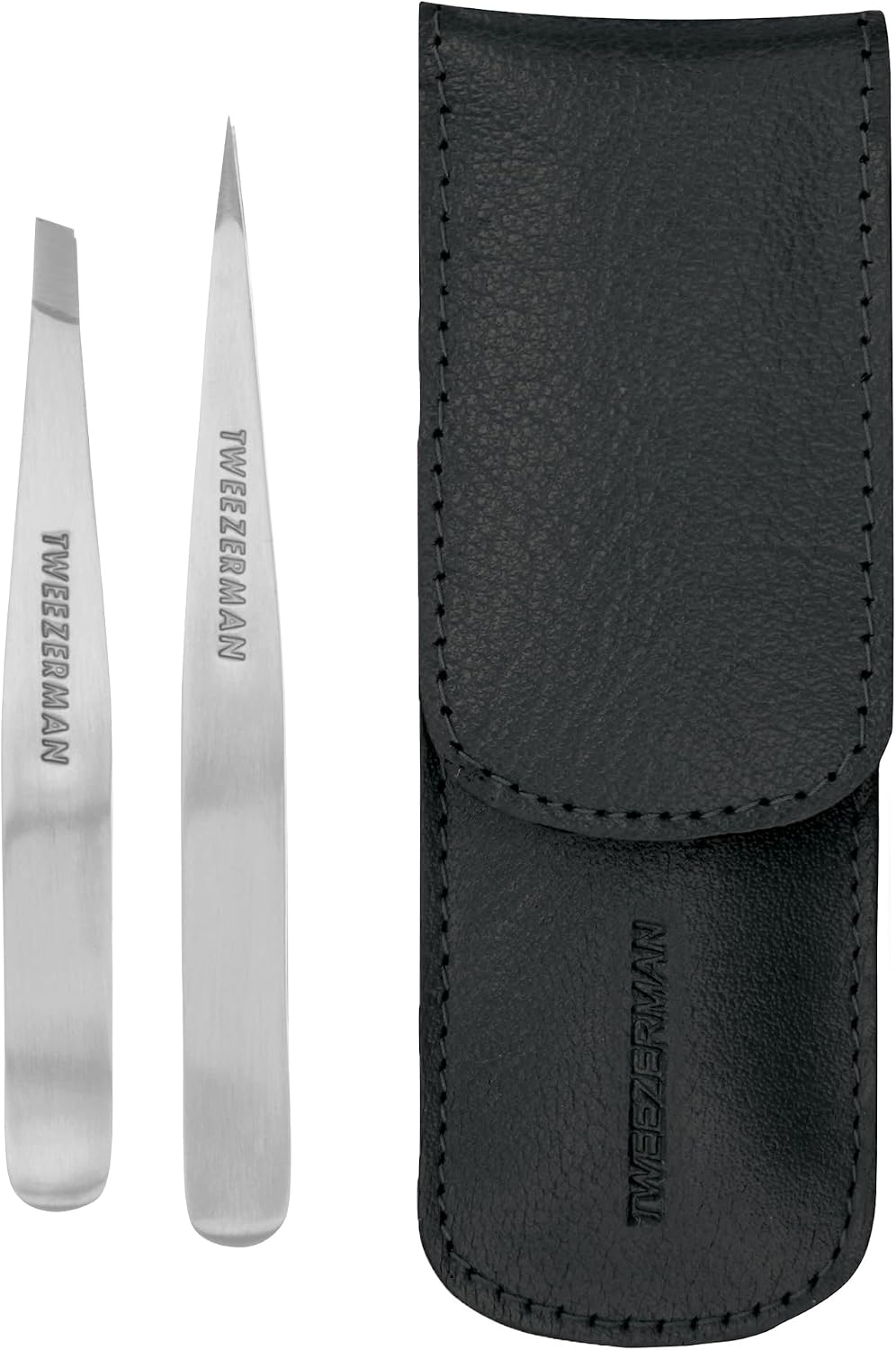 Tweezerman Juego de pinzas pequeñas con estuche de viaje, pinzas de...