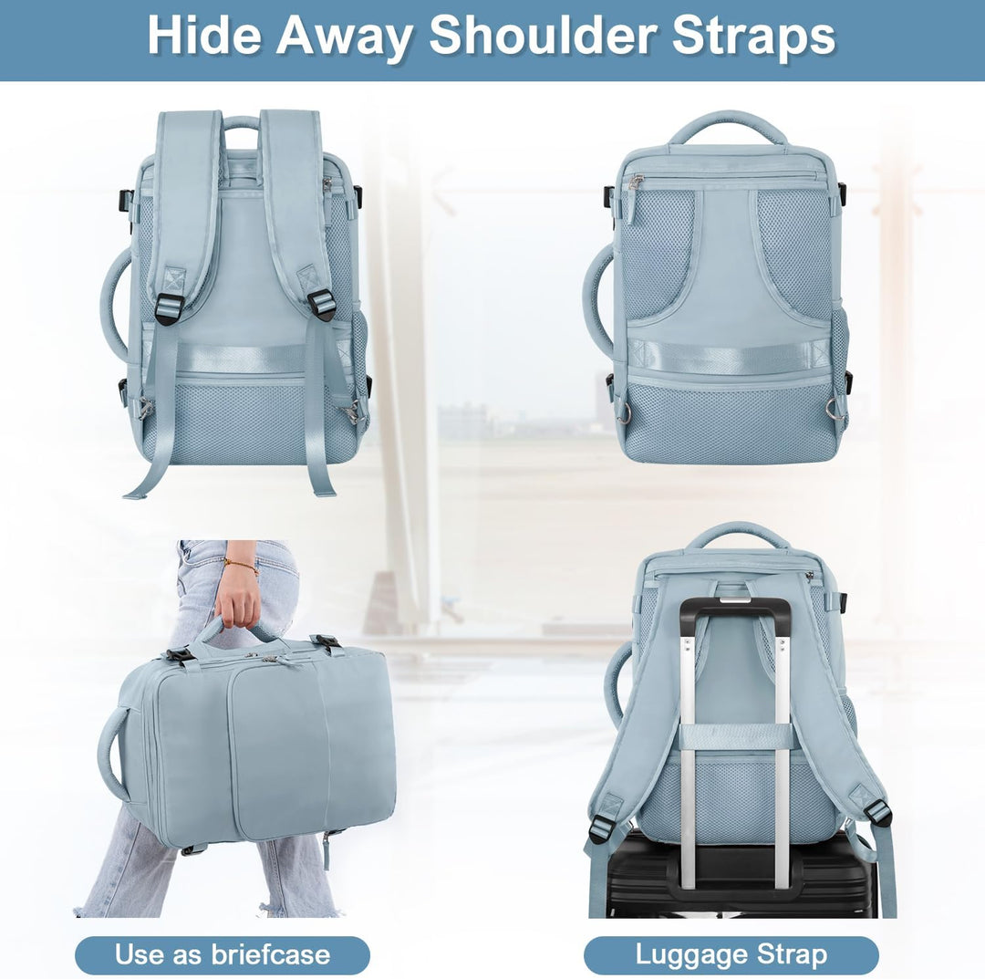 Mochila de Viaje Sinaliy, Azul claro, Grande, Viajes