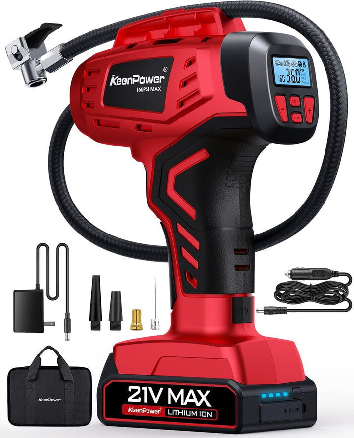 KeenPower Inflador de Neumáticos Digital Inalámbrico Compresor de A...