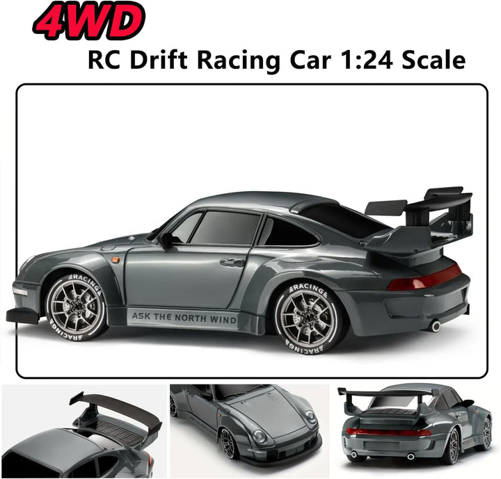 PIWIJOY Auto RC de Deriva, Vehículo de Control Remoto a Escala 1:24...