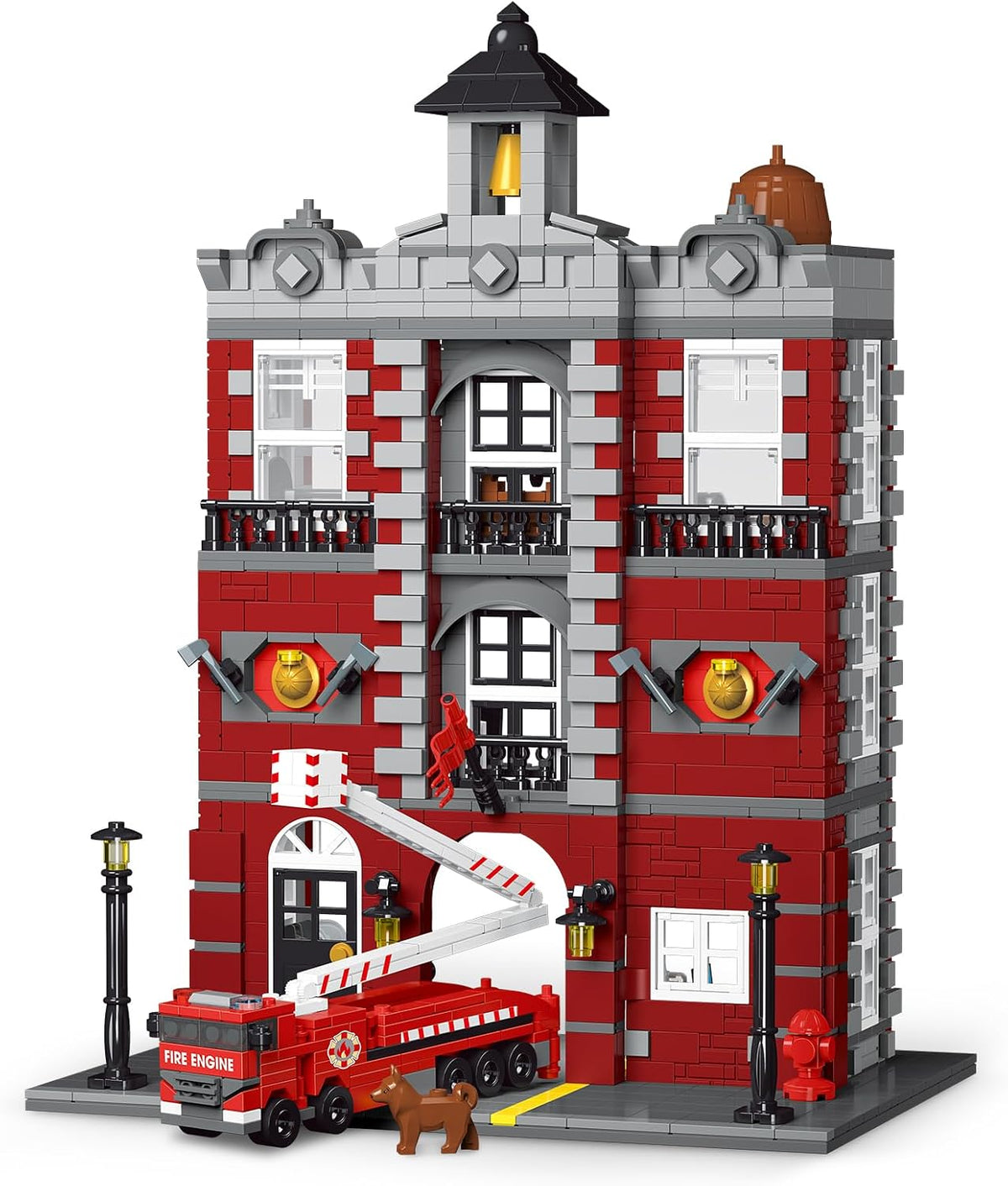 HSANHE - Juego de construcción de rescate de bomberos de la ciudad, compatible con bloques de construcción de camiones de bomberos, regalos de cumpleaños para niños y adultos (1823 piezas)